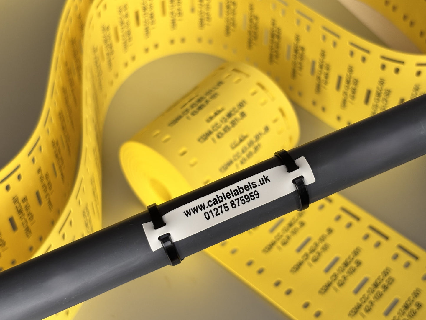 Tie-On Cable Labels - Reel of 150 Pcs Printed to Order