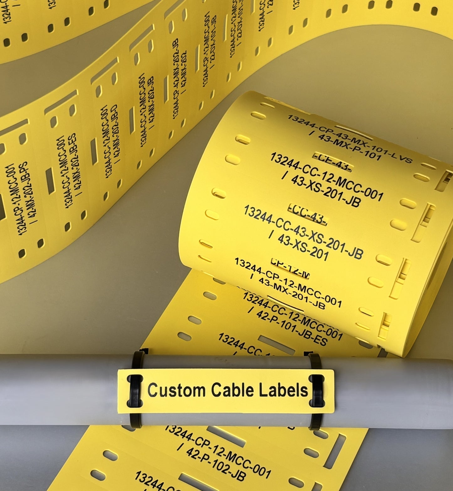 Tie-On Cable Labels - Reel of 150 Pcs Printed to Order