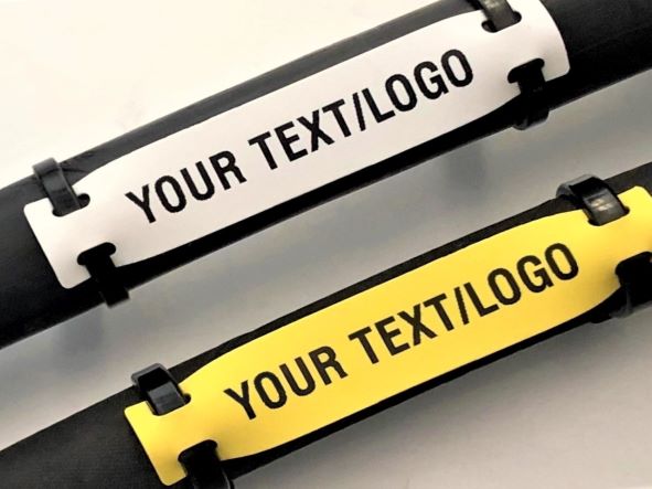 Custom Cable Labels Printed White and Yellow